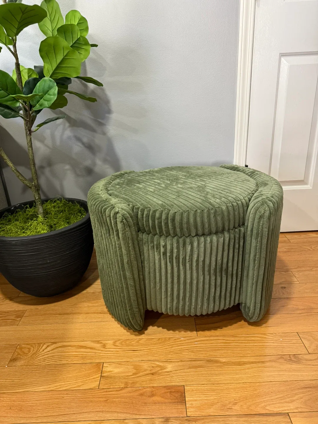 Furniture of America Lennox Round Storage Ottoman - Green image indicator(3)