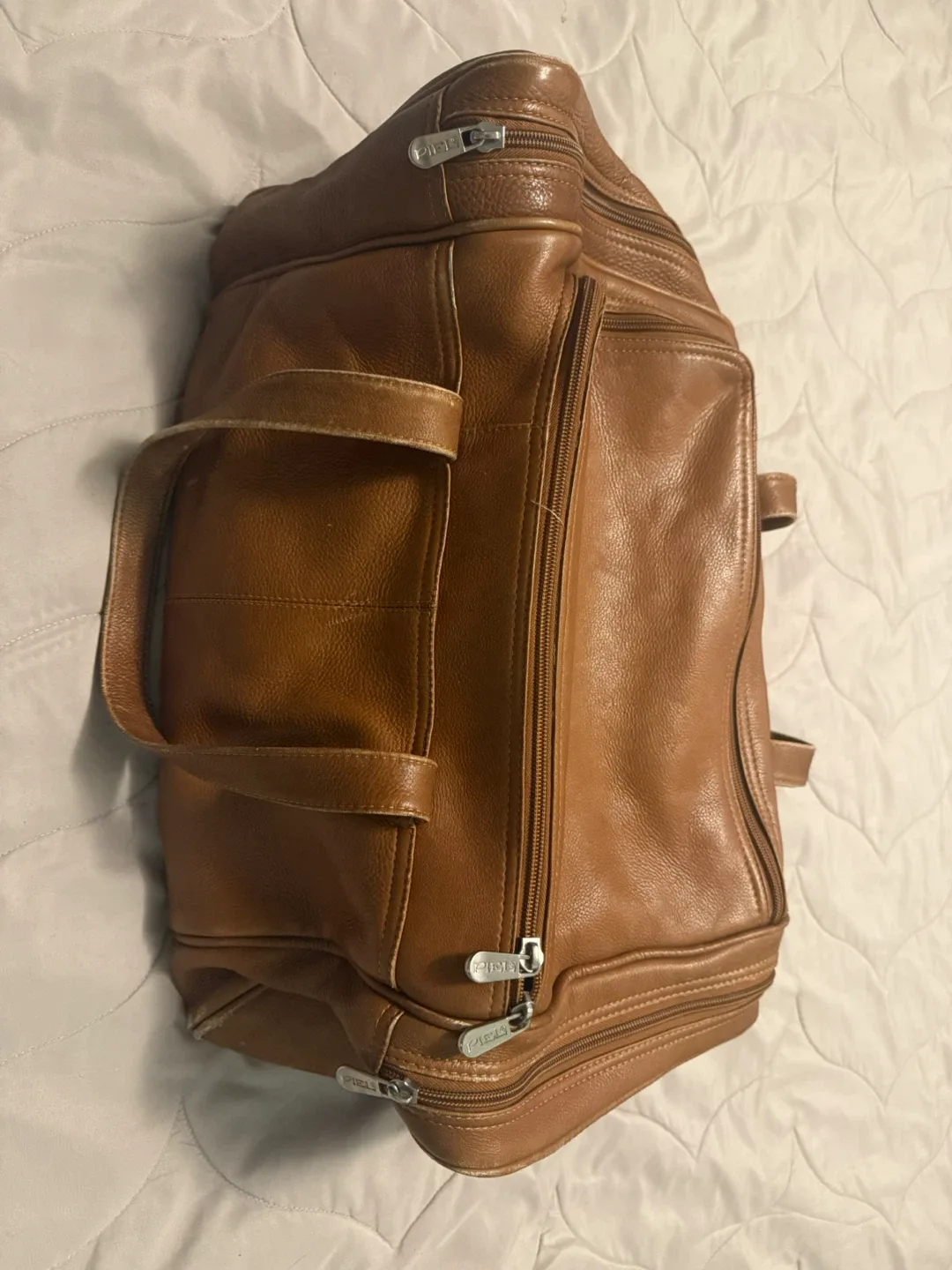 PIEL Leather Duffel Bag - Brown