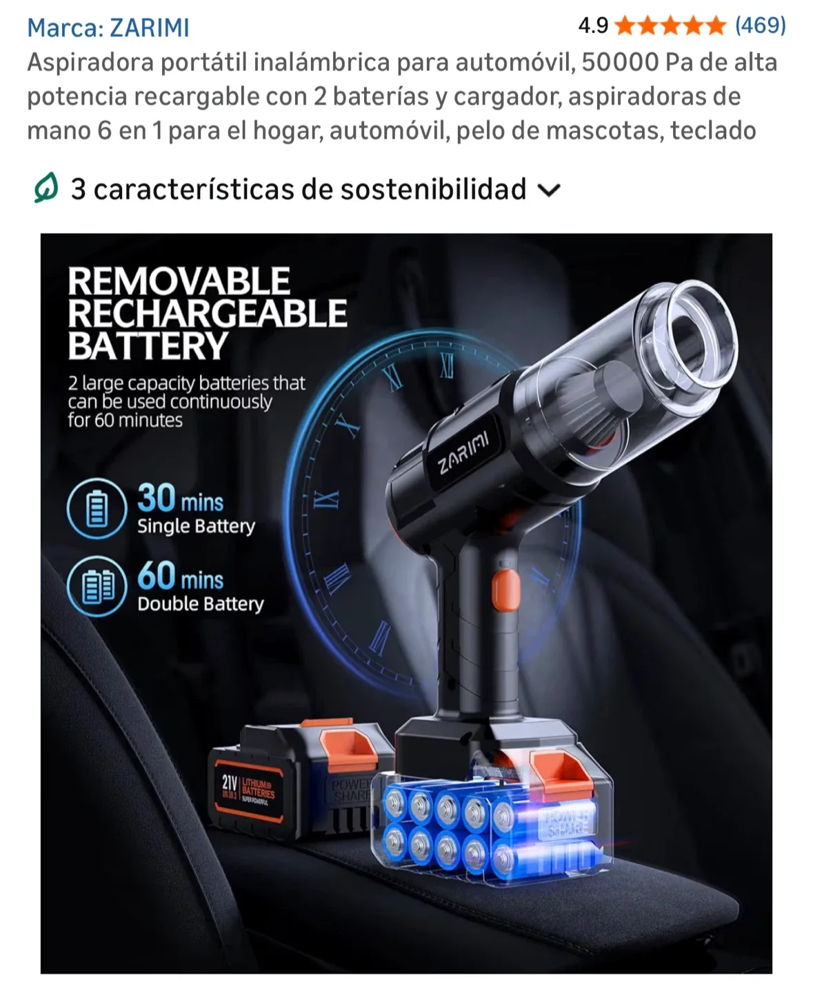 Zarimi Handheld Vacuum - Like New! image indicator(2)