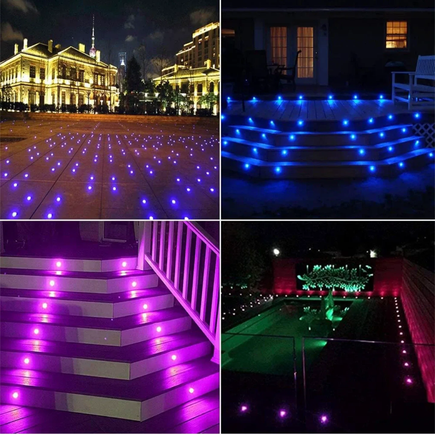 LED Deck Lights Kits Multi-Color RGB Stainless Steel Waterproof image indicator(5)