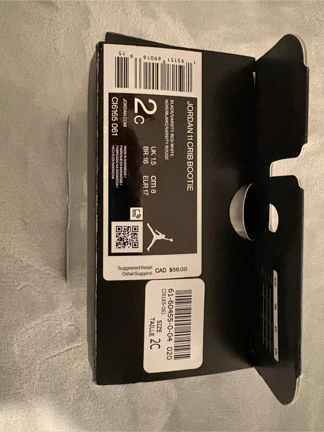 Jordan 11 Crib Bootie - Size 2C - NEW image indicator(3)