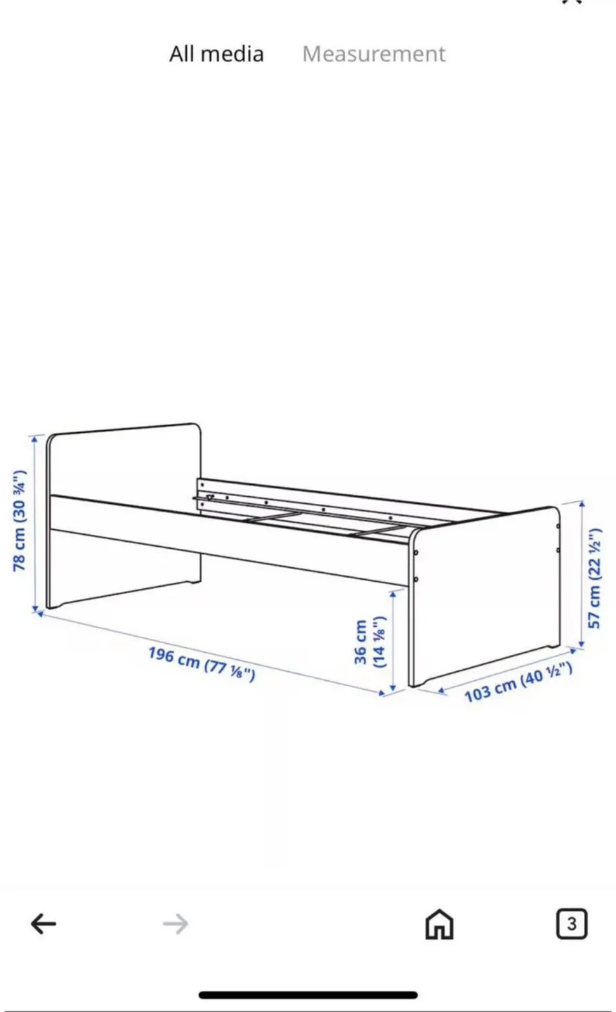 IKEA Single Bed Frame & Mattress image indicator(2)