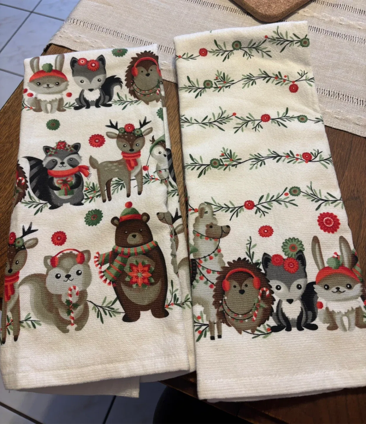 Christmas Animal Print Kitchen Towels - Set of 2 image indicator(9)