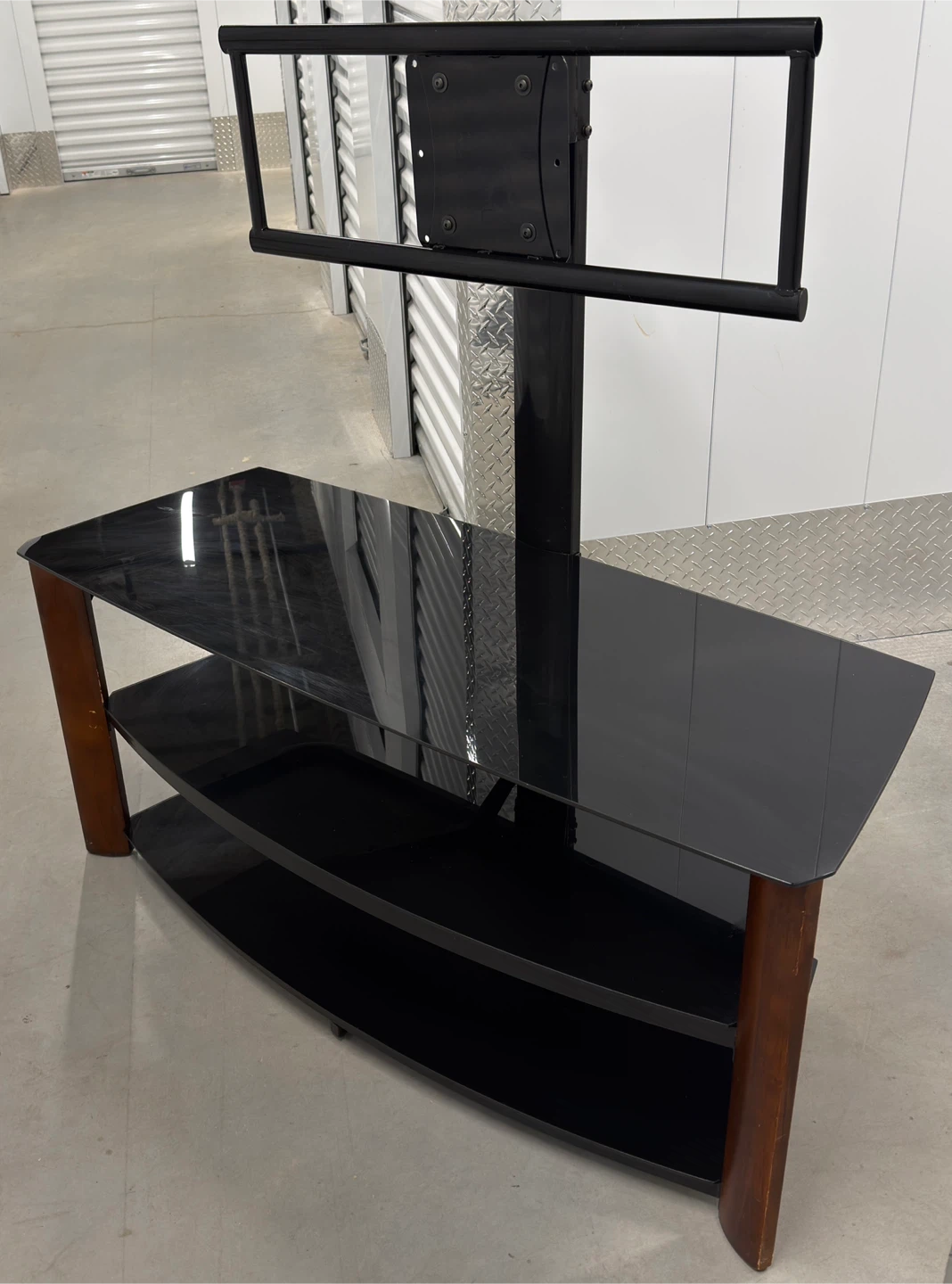 Black Glass TV Stand with Mount