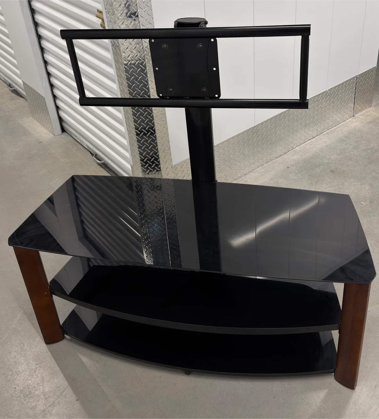 Black Glass TV Stand with Mount image indicator(3)