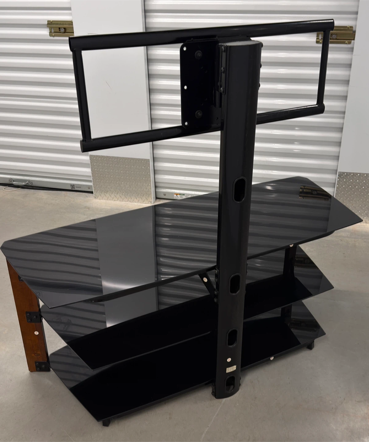 Black Glass TV Stand with Mount - photo 4