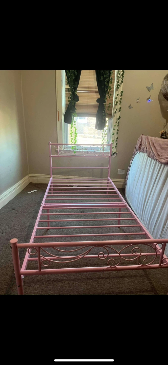 Pink Steel Slat Bed Frame for Kids - photo 3