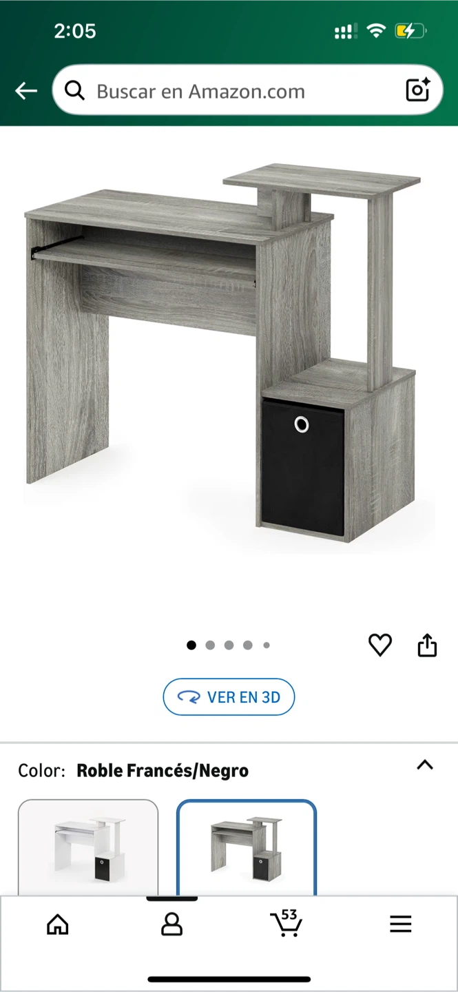 French Oak/Black Computer Desk - photo 3