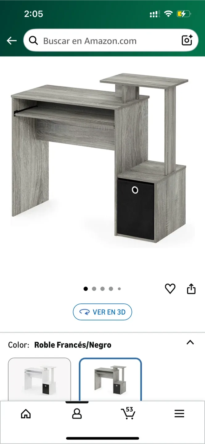 French Oak/Black Computer Desk image indicator(3)