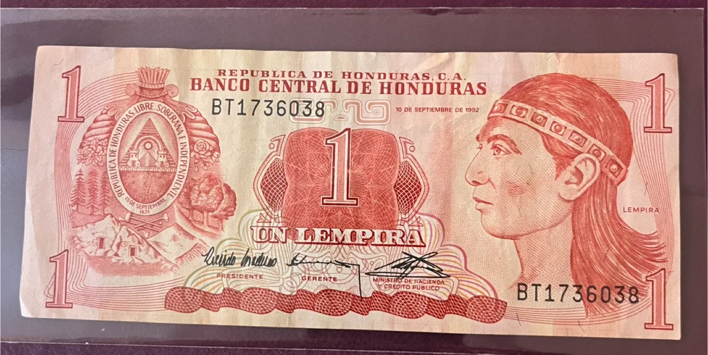 Vintage Honduras 1 Lempira Banknote image indicator(2)
