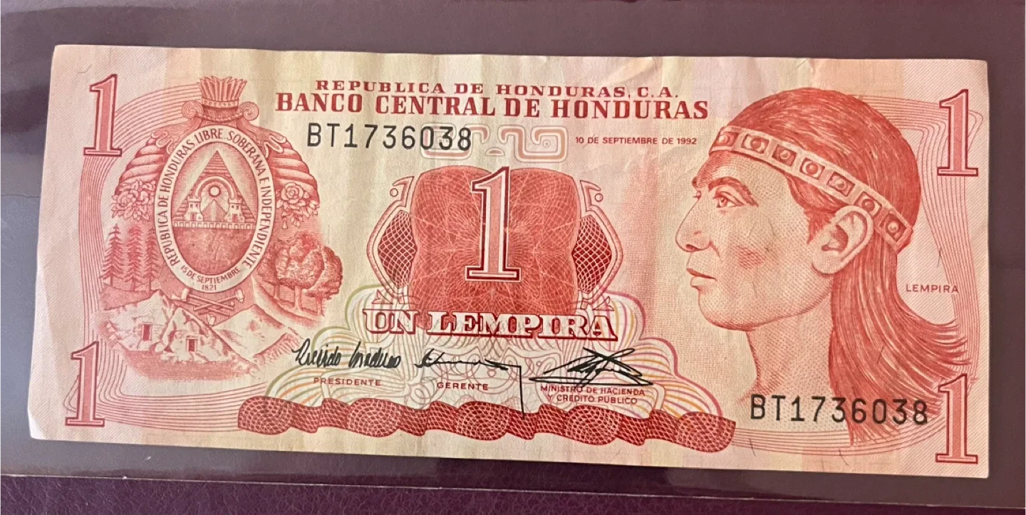 Vintage Honduras 1 Lempira Banknote thumbnail