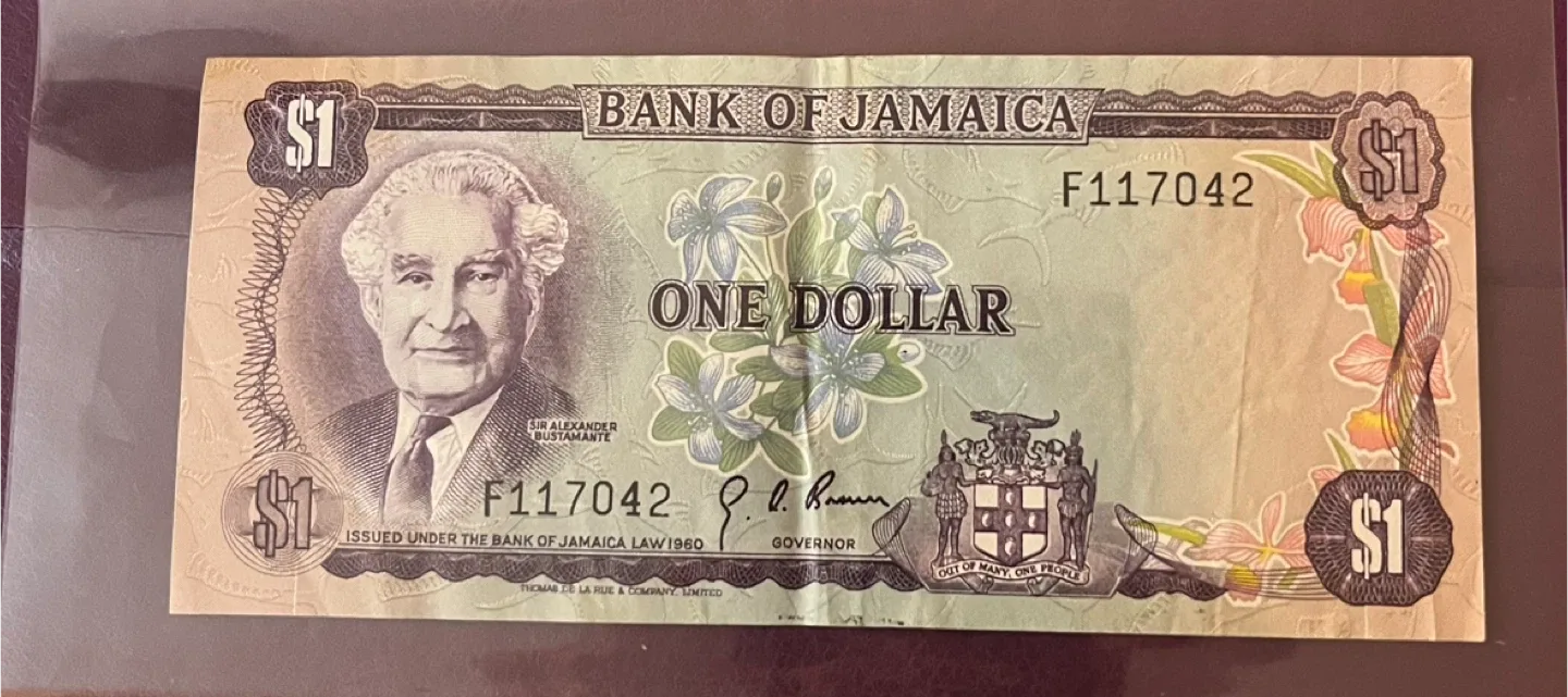 Bank of Jamaica One Dollar Bill thumbnail
