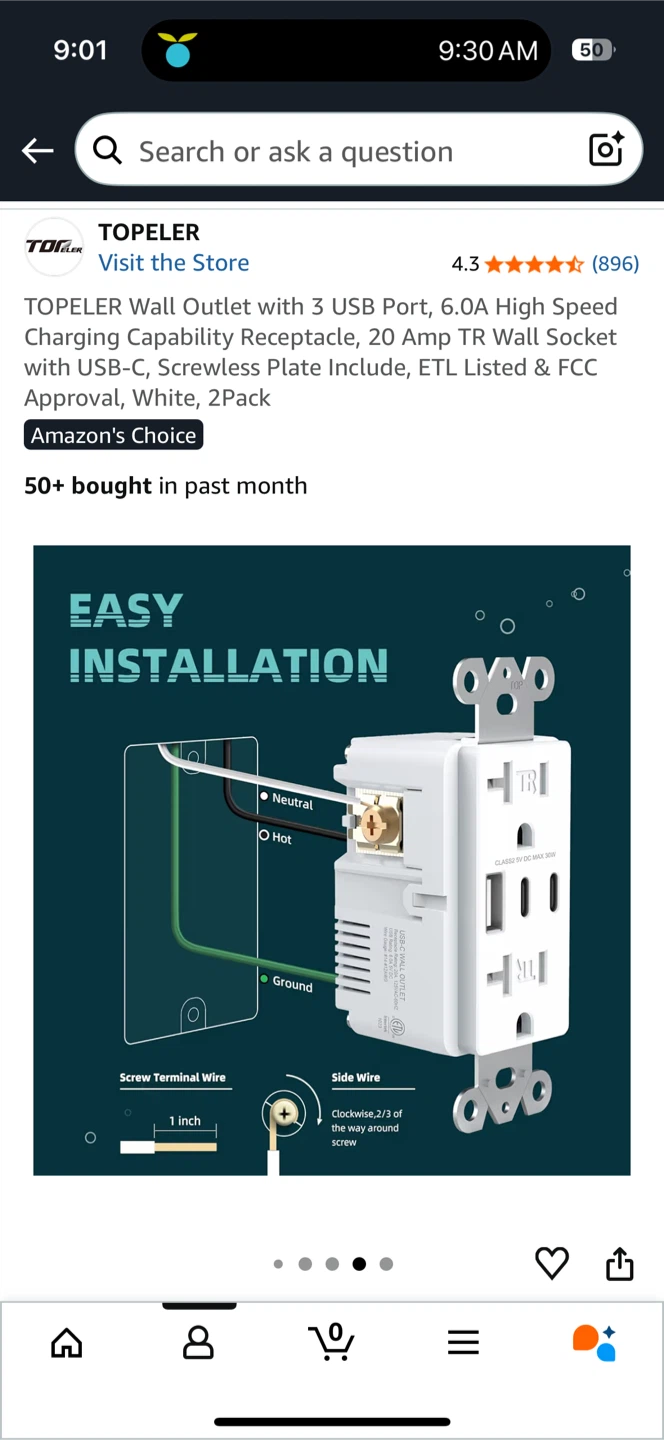 Wall Outlet with 1 USB and 2 USB-C Ports - photo 5