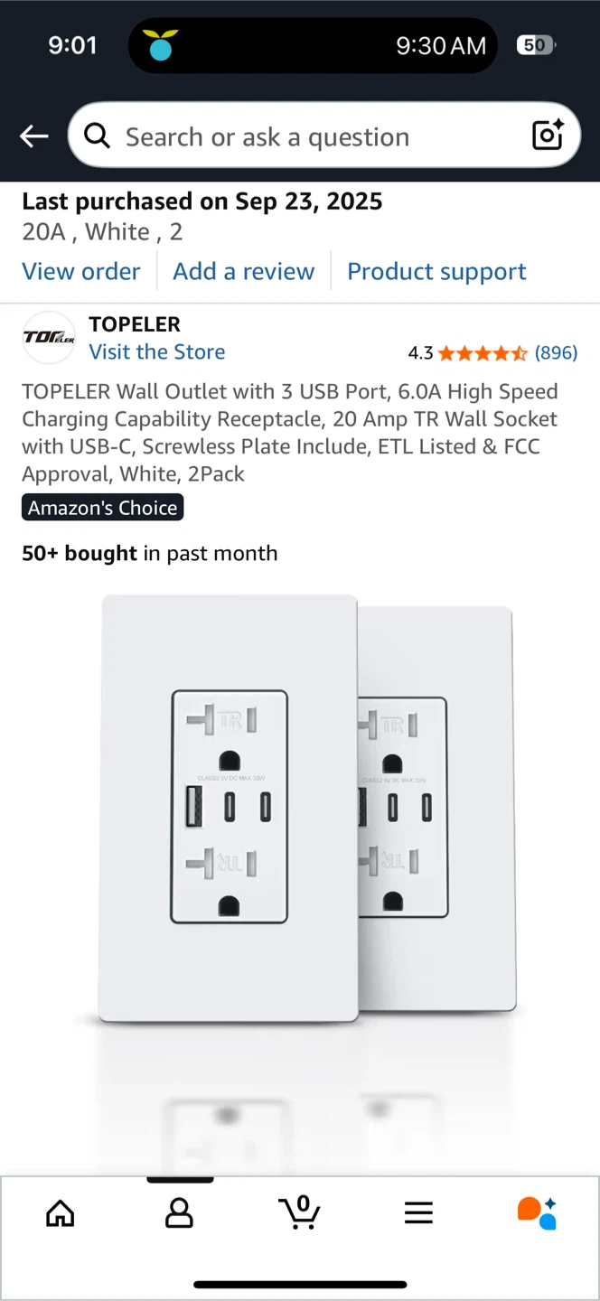 Wall Outlet with 1 USB and 2 USB-C Ports
