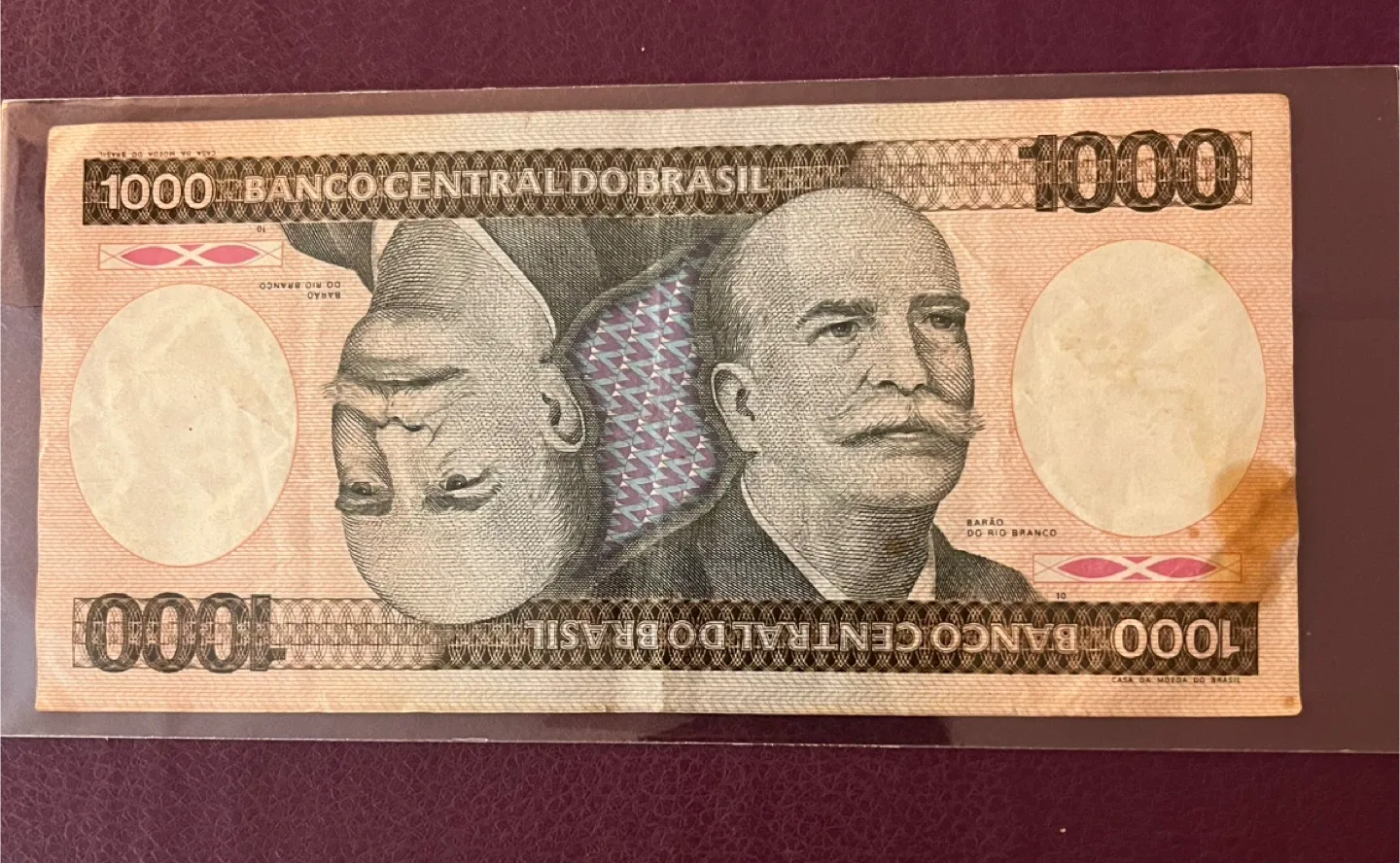 Vintage 1981-1986 Banco Central Do Brasil 1000 Cruzados Banknote image indicator(3)