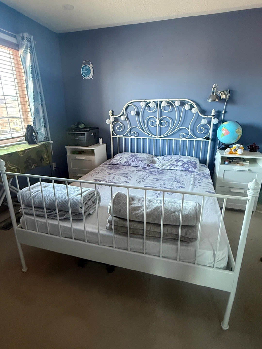 IKEA Queen White Metal Bed Frame - photo 5