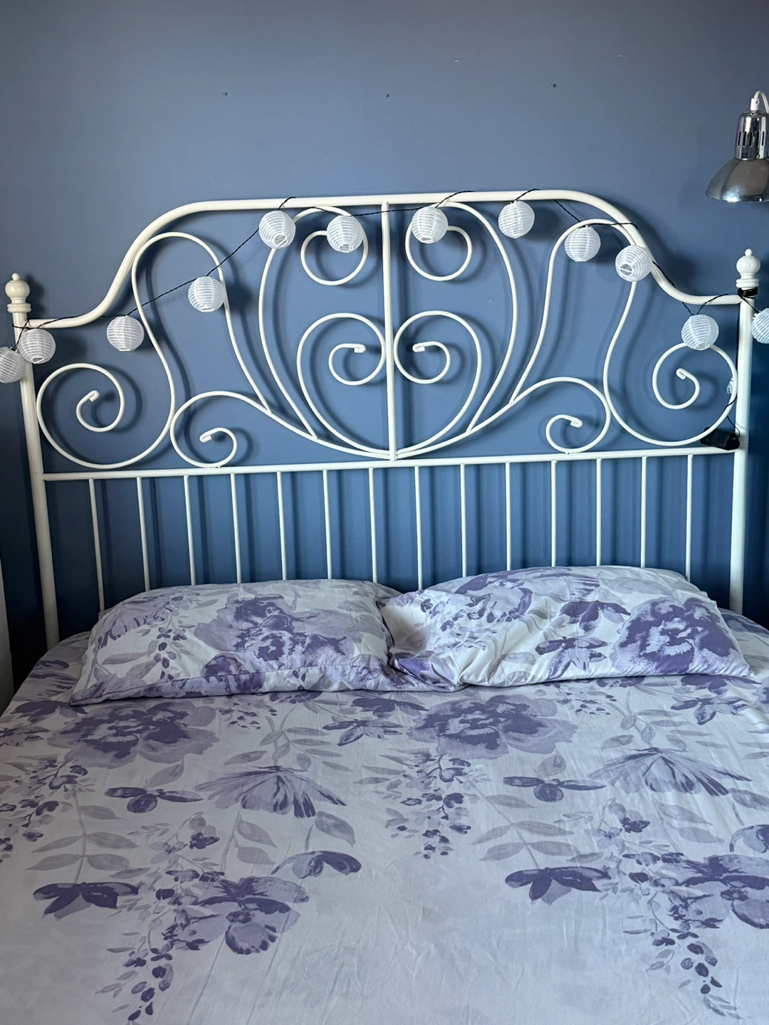IKEA Queen White Metal Bed Frame - photo 4