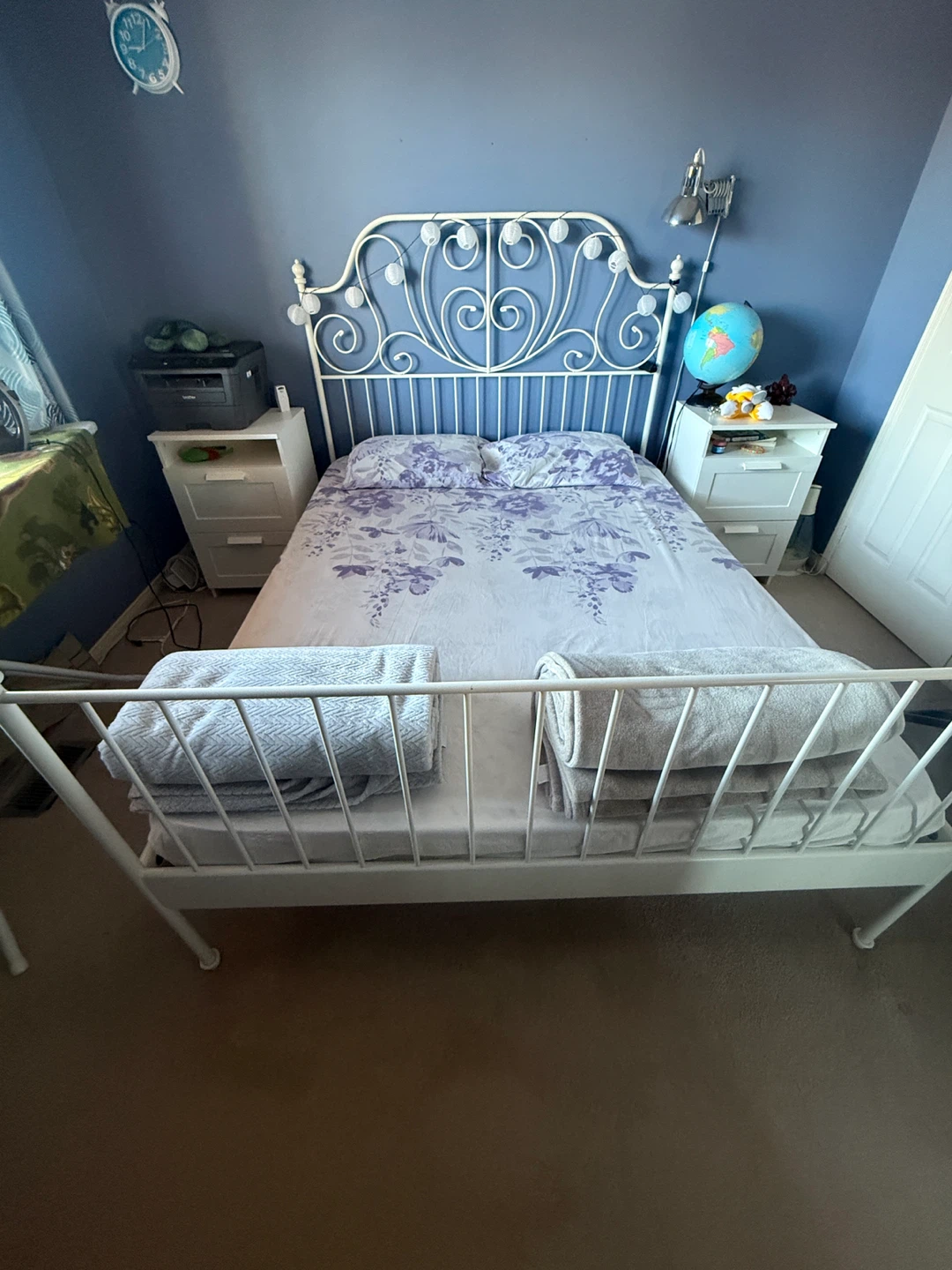 IKEA Queen White Metal Bed Frame - photo 3