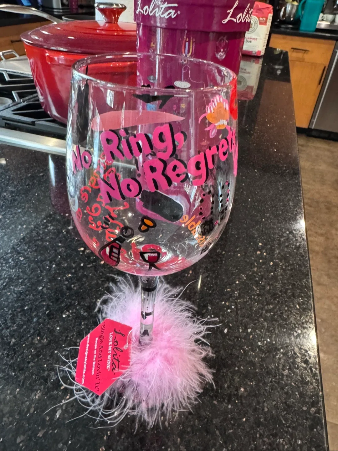 🥕Lolita "Ring, No Regrets" Wine Glass - 15 oz image indicator(4)