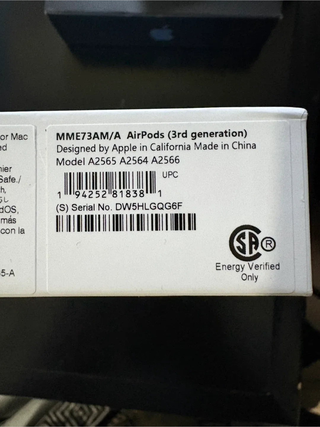 Apple AirPods Original  (3rd generation) - New! image indicator(3)