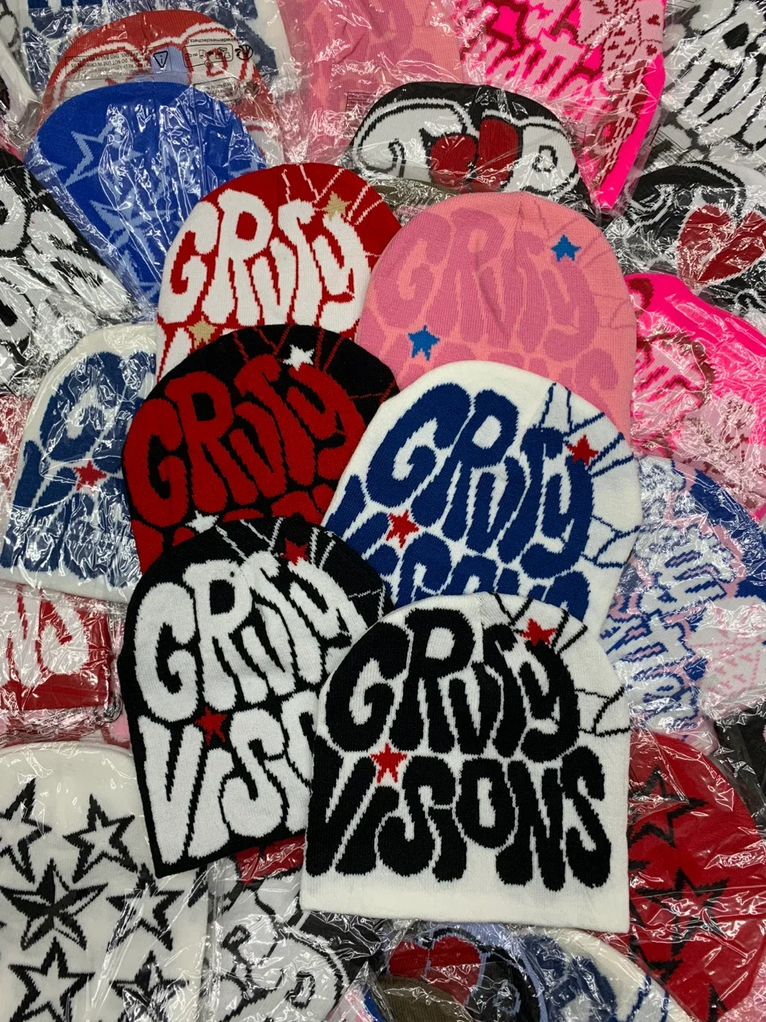 Assorted Beanies: Pretty Hustler, Gross Visions, Top Tier image indicator(4)