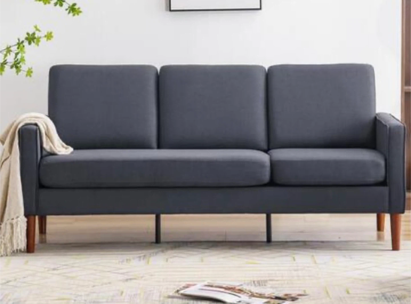 Gray 3-Seater Sofa. NEW - NEEDS ASSEMBLY - photo 2