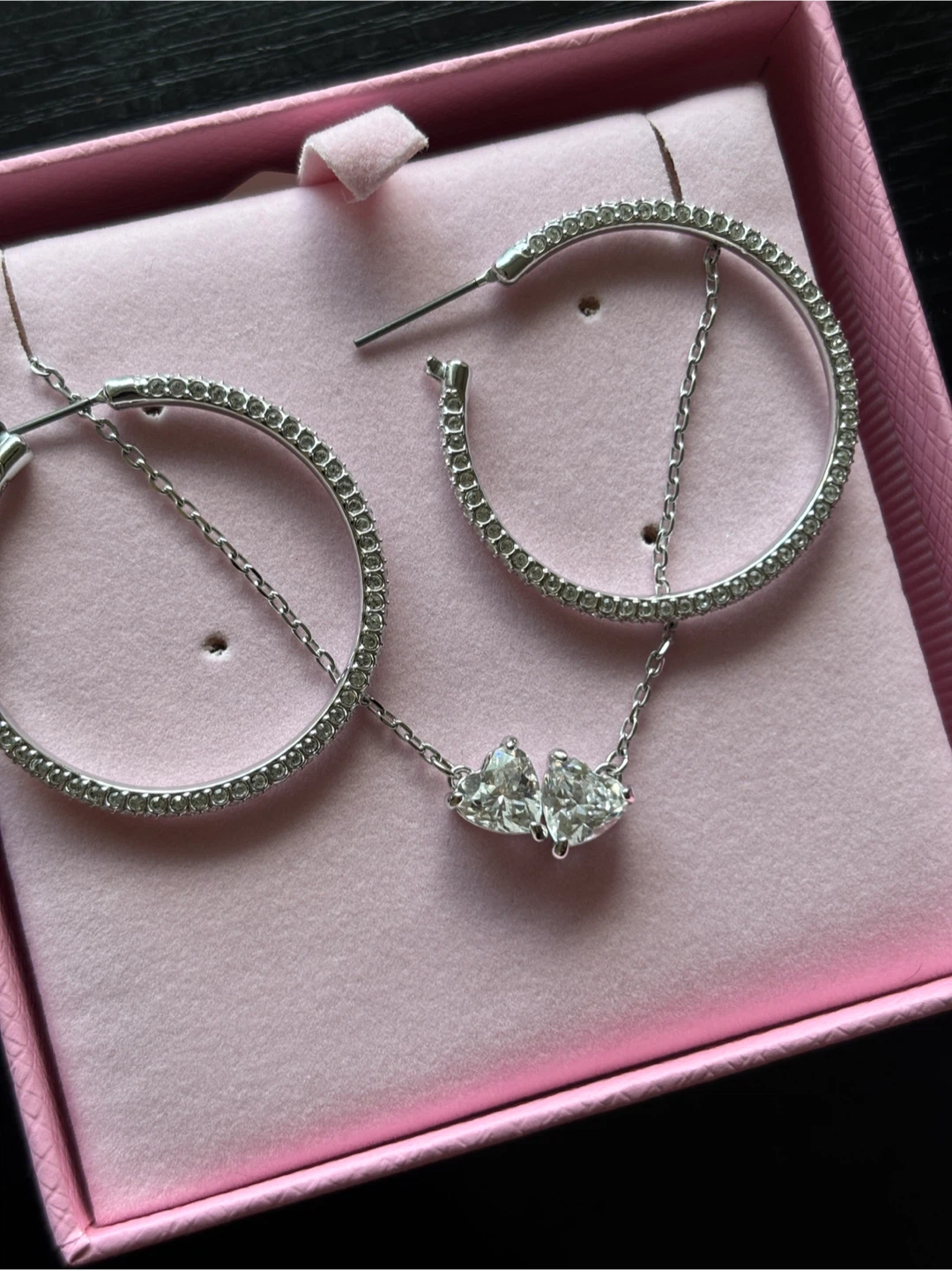Swarovski Silver Necklace with Pendant & Silver Earrings - photo 2