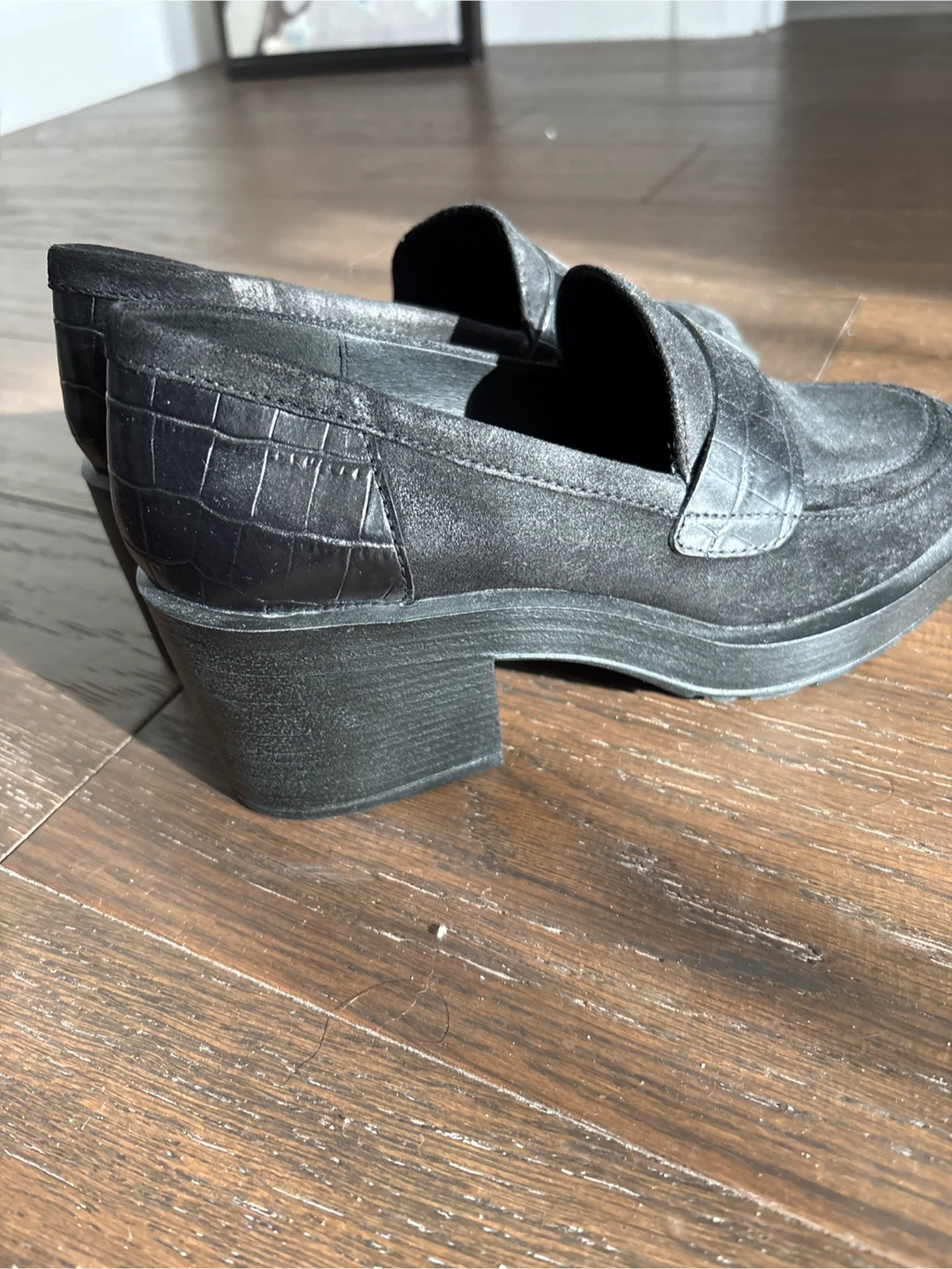 Geox Black Leather Loafers, Size 9- Brand New
