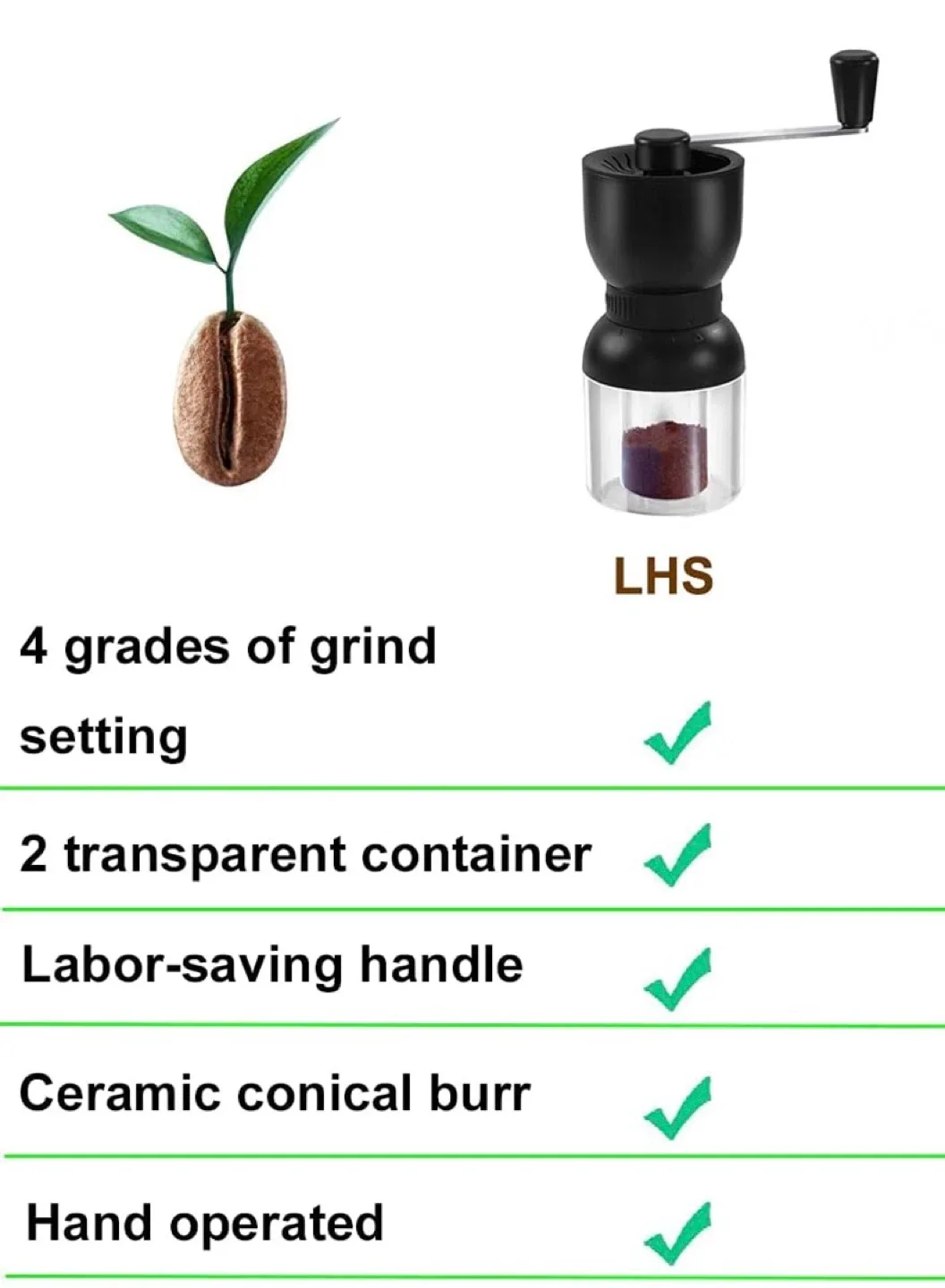 Manual Coffee Grinder - Black image indicator(10)