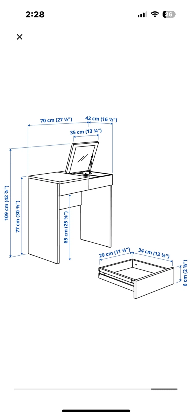 IKEA Makeup Table - White - photo 3