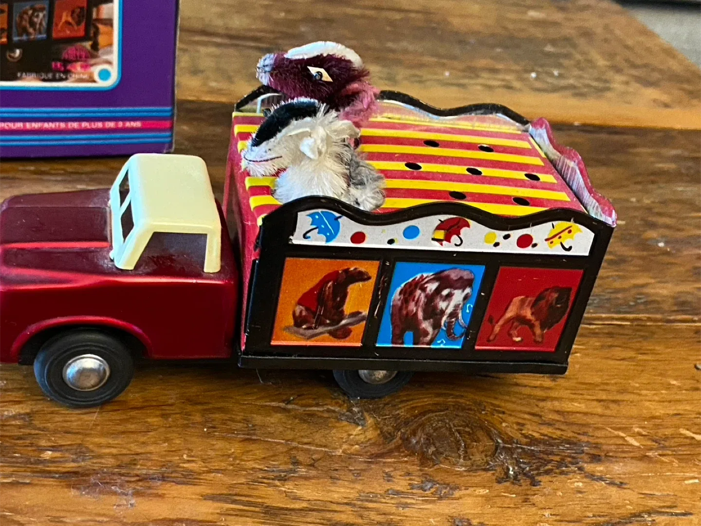 Made in China Tin Friction Toy Circus Car w/box image indicator(3)