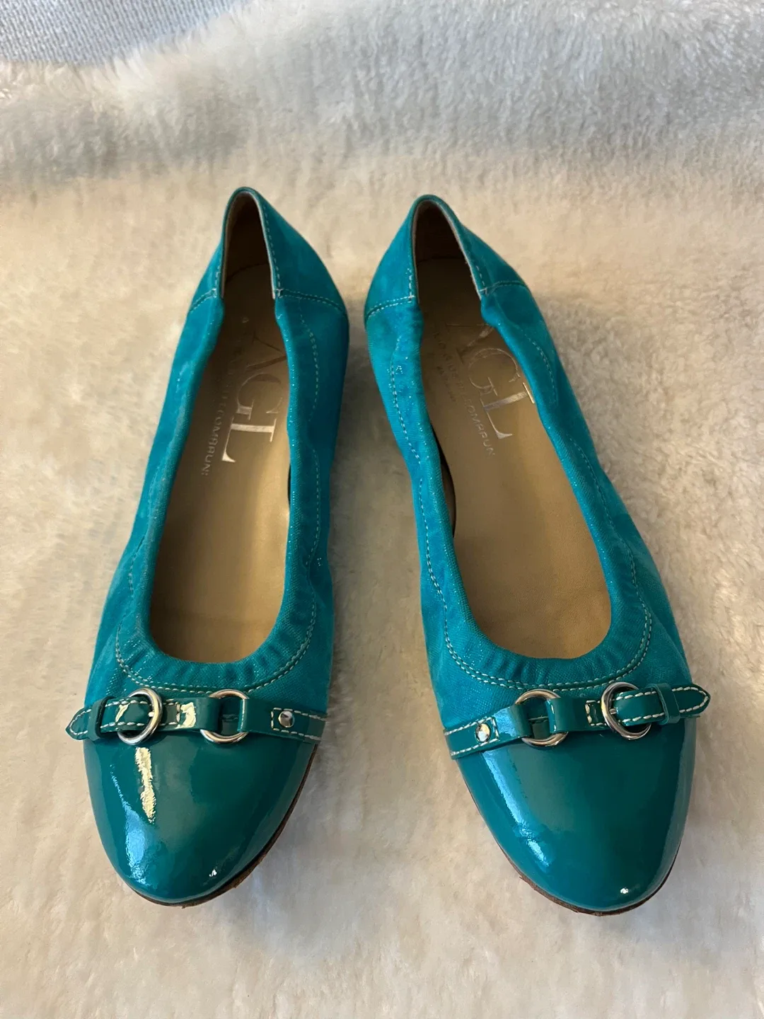 AGL Attilio Giusti Leombruni Teal Ballet Flats image indicator(2)