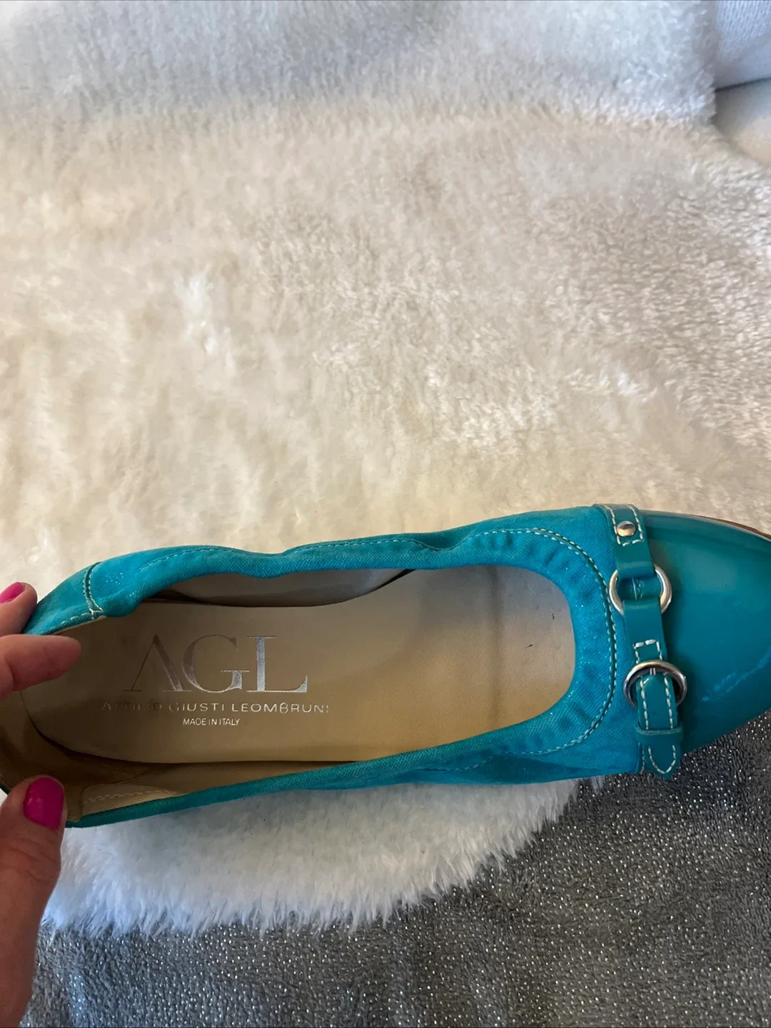 AGL Attilio Giusti Leombruni Teal Ballet Flats image indicator(4)