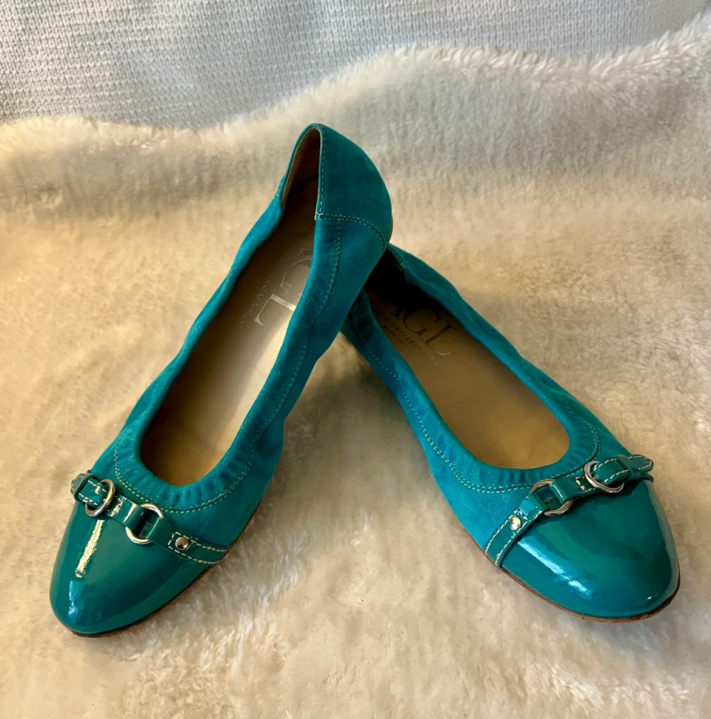 AGL Attilio Giusti Leombruni Teal Ballet Flats image indicator(3)