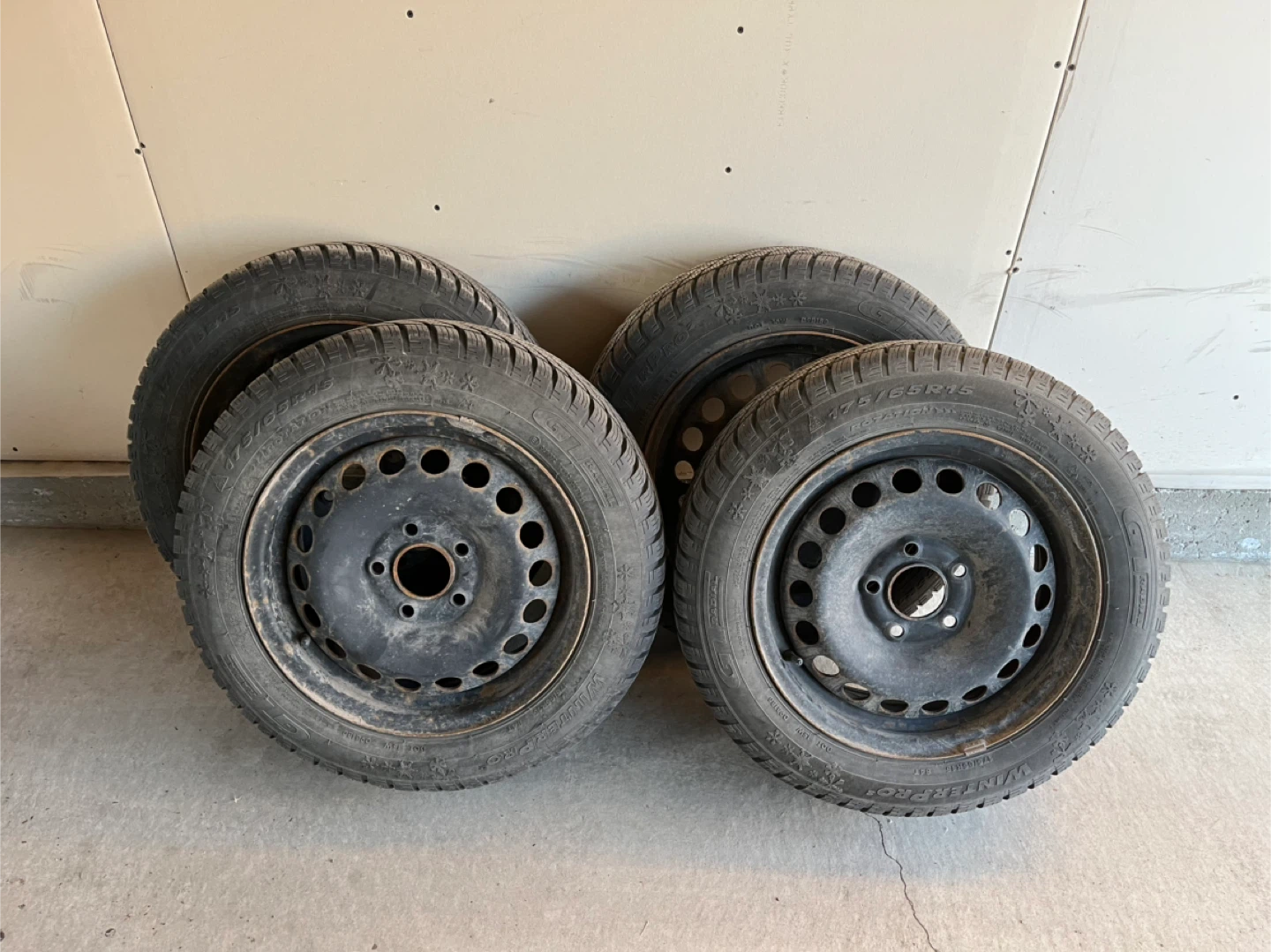 Winter 175 65 R15 Tires - Set of 4 on rims