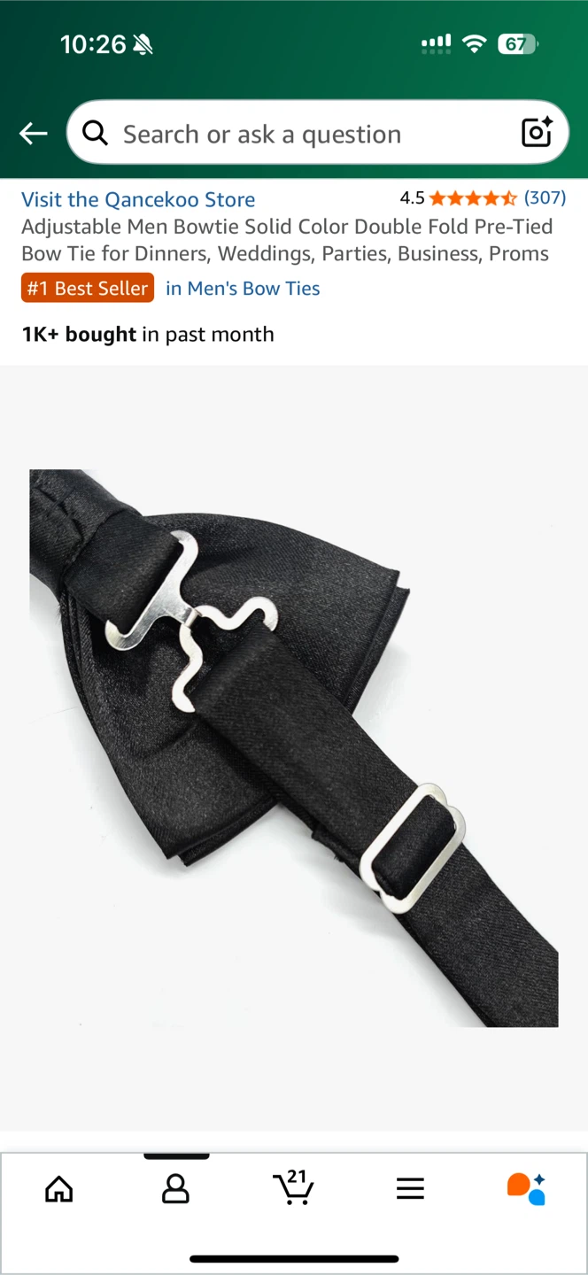 Black Adjustable Men's Bowtie - photo 4