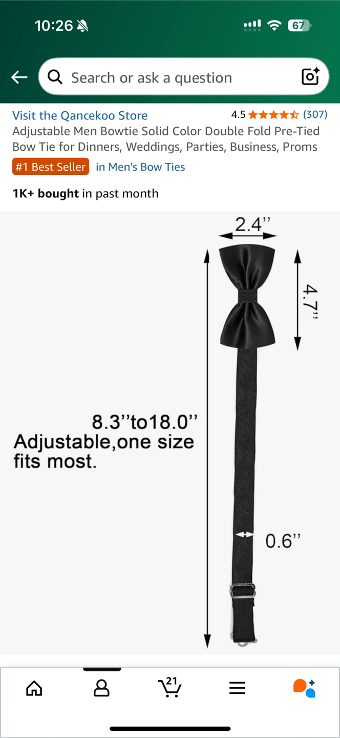 Black Adjustable Men's Bowtie - photo 3