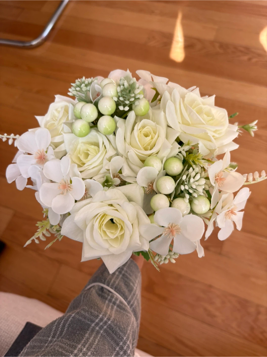 Artificial Flower Bouquet & Boutonniere Set