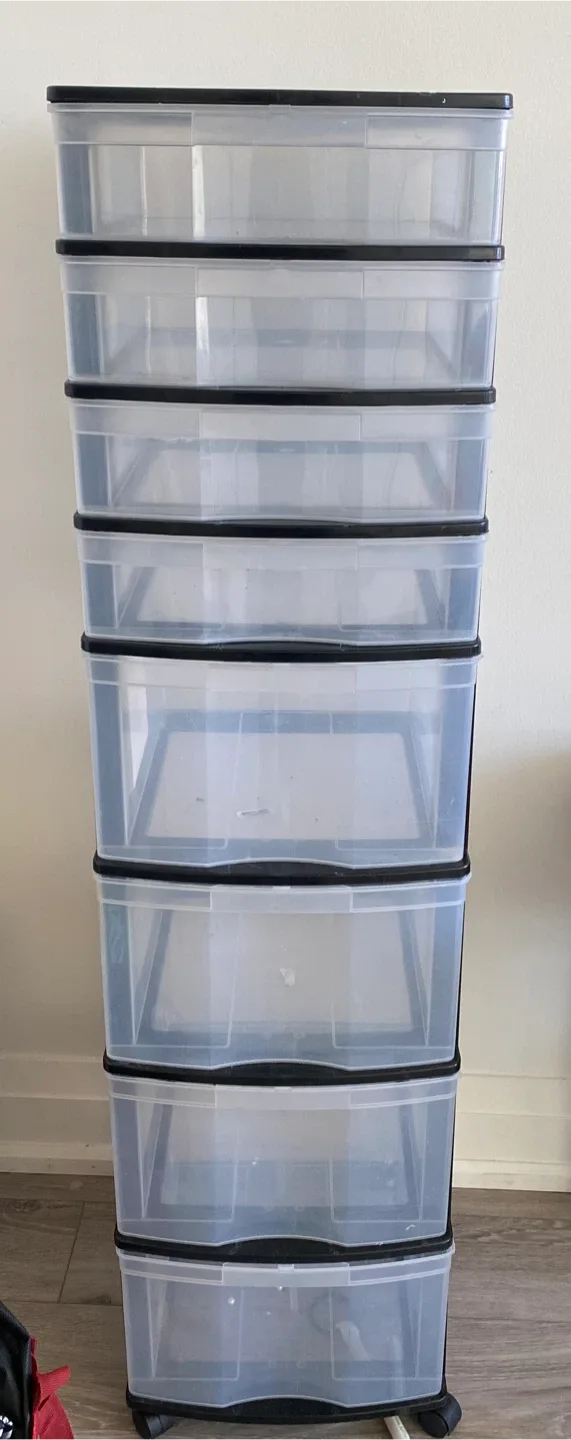 Type A 8-Drawer Rolling Storage Cart - Black