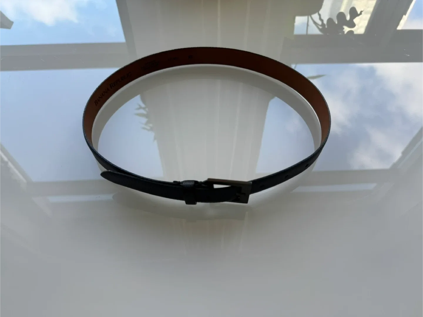 Banana Republic Dark Blue Pebbled Leather Belt - Size XS image indicator(3)