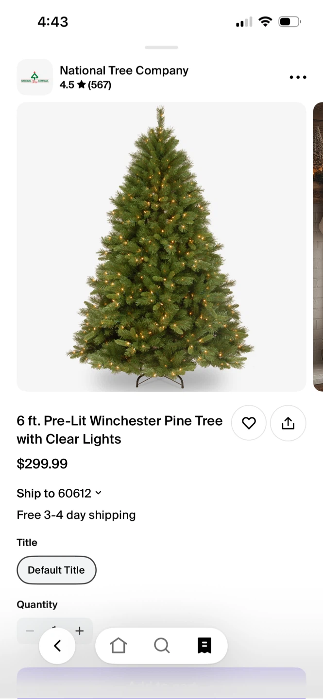 BRAND NEW National Tree Company 6ft Pre-Lit Winchester Pine Tree - photo 5