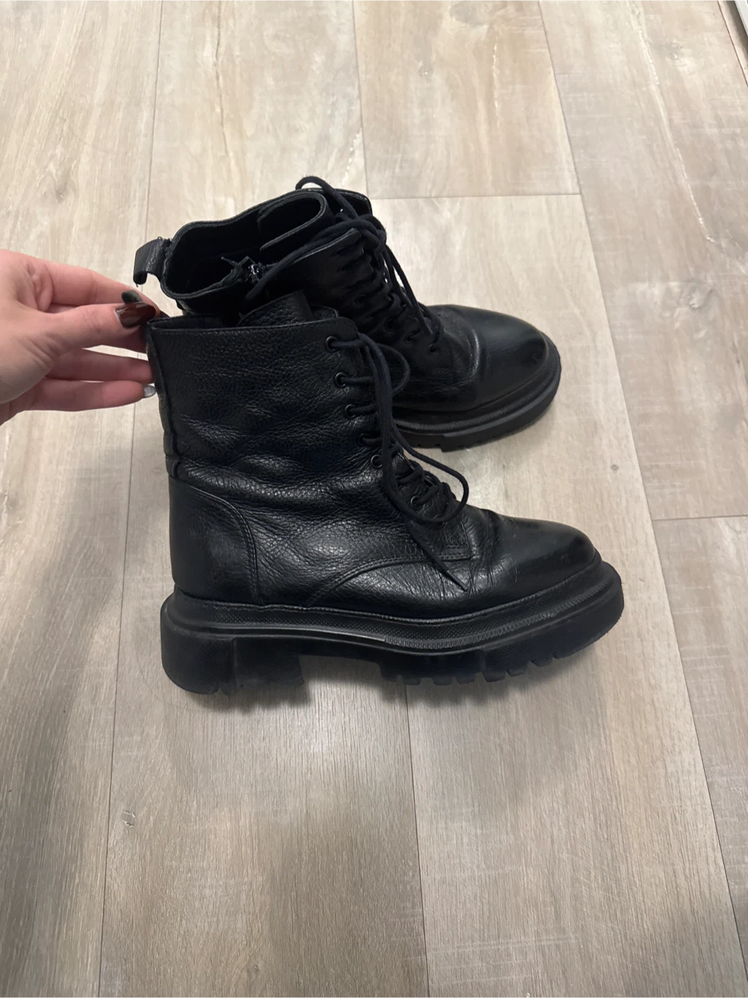 Black Leather Ankle Boots