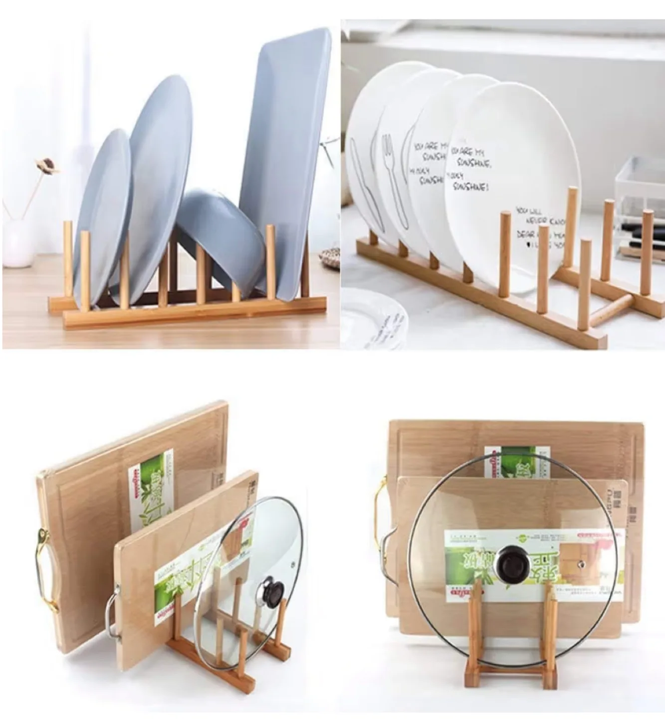 2 Set Bamboo Kitchen Organizer Rack image indicator(5)
