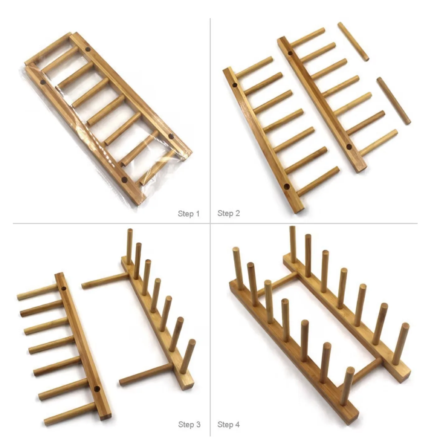 2 Set Bamboo Kitchen Organizer Rack image indicator(6)