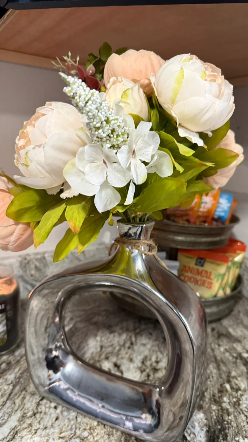Floral Arrangement with Silver Vase - photo 2