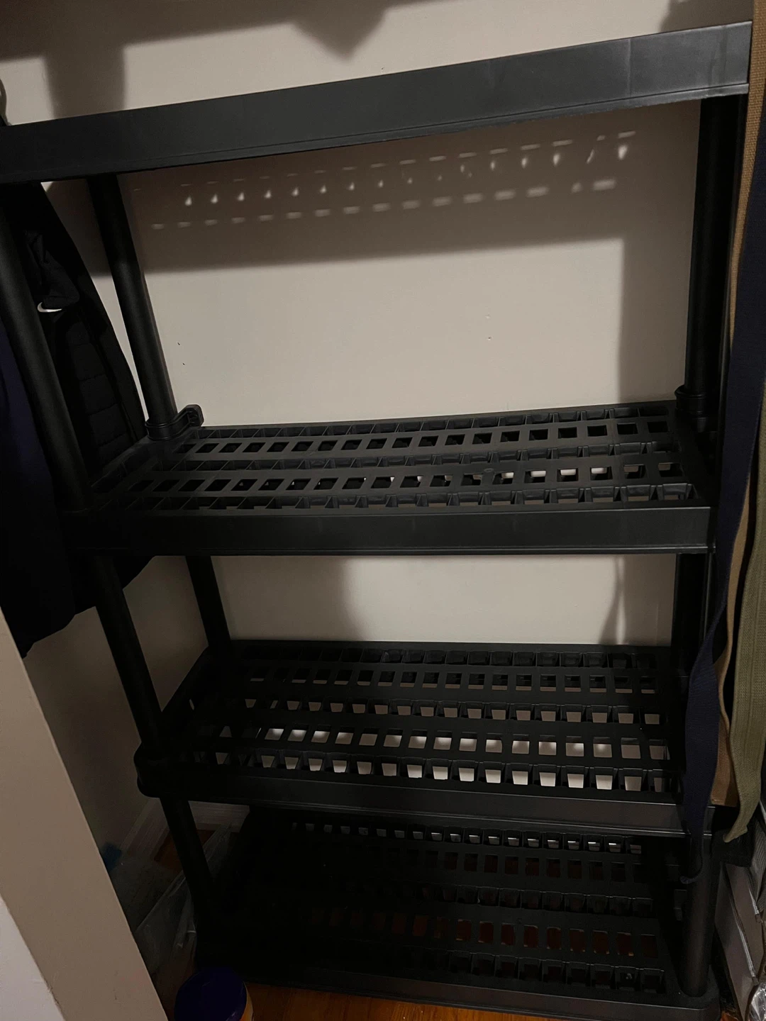 2 Black Plastic Shelving Unit - photo 2