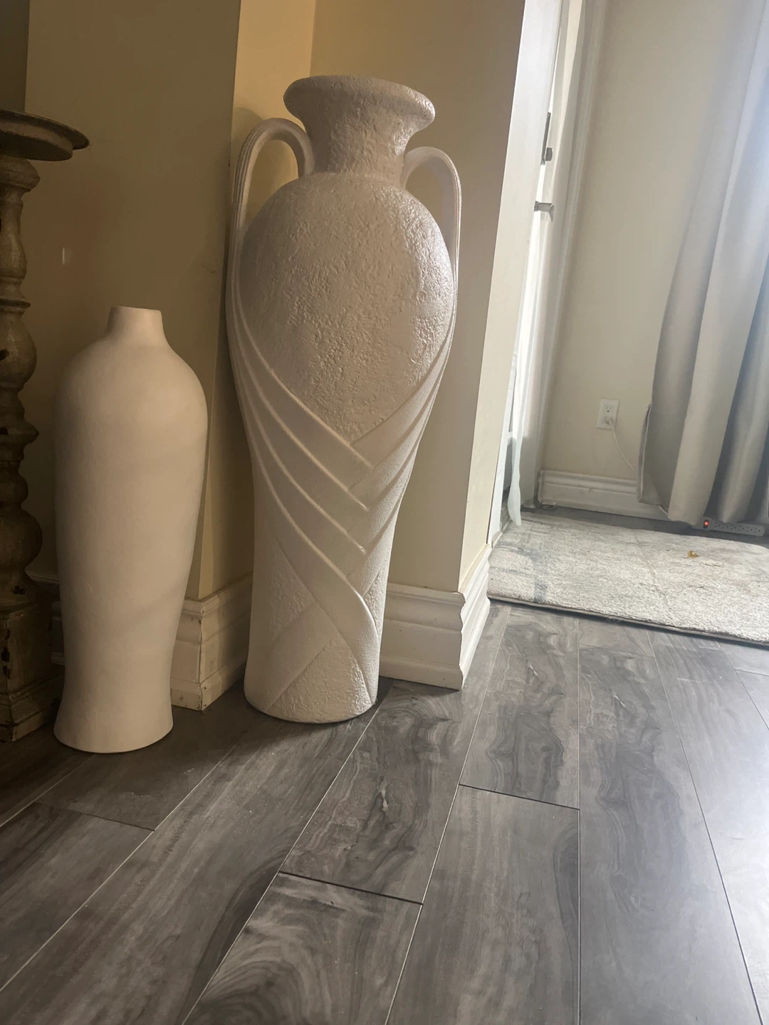Tall White Decorative Vase