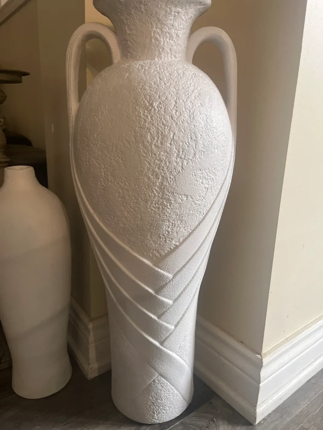 Tall White Decorative Vase image indicator(2)