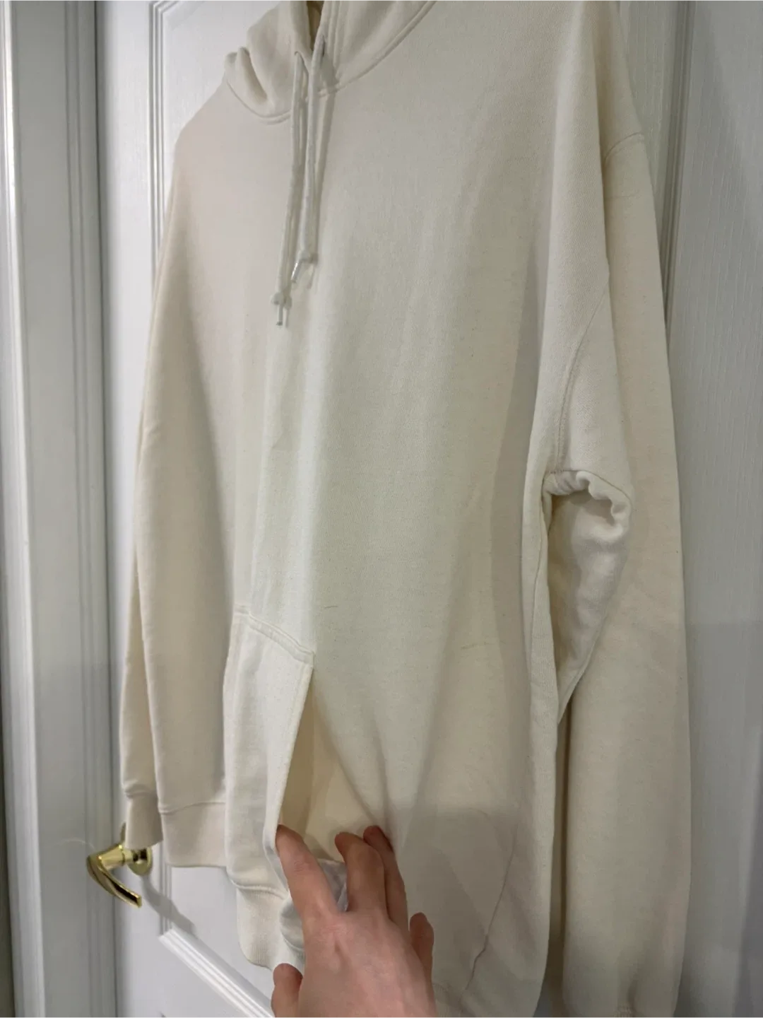 Forever 21 Cream Hoodie - Size L women’s, M men’s image indicator(2)