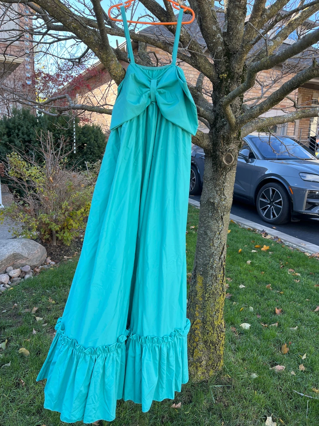 Turquoise Maxi Dress with Bow Detail - photo 2